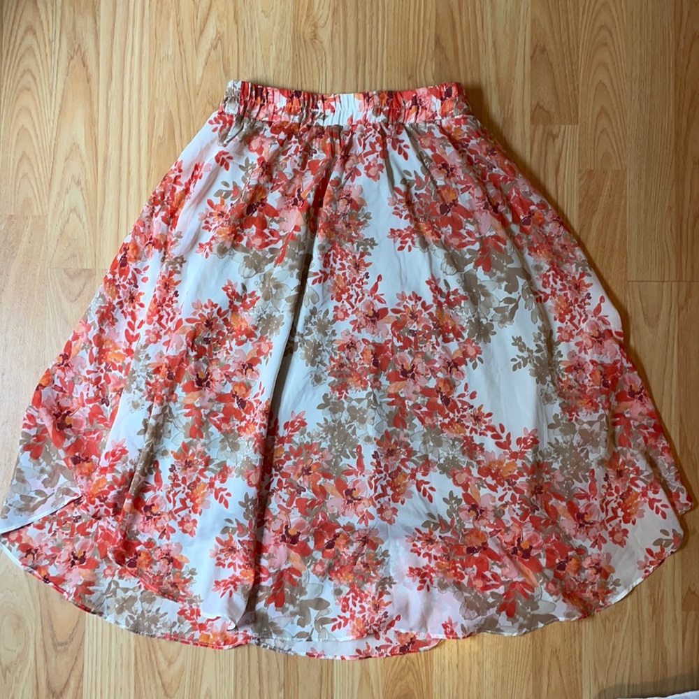 Small orange and white floral skirt